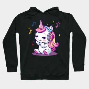 unicorn listening to music Hoodie